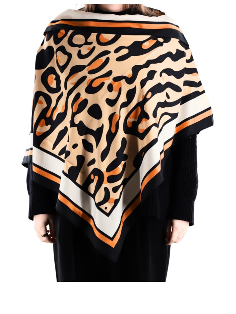 Lightweight leopard Print Poncho